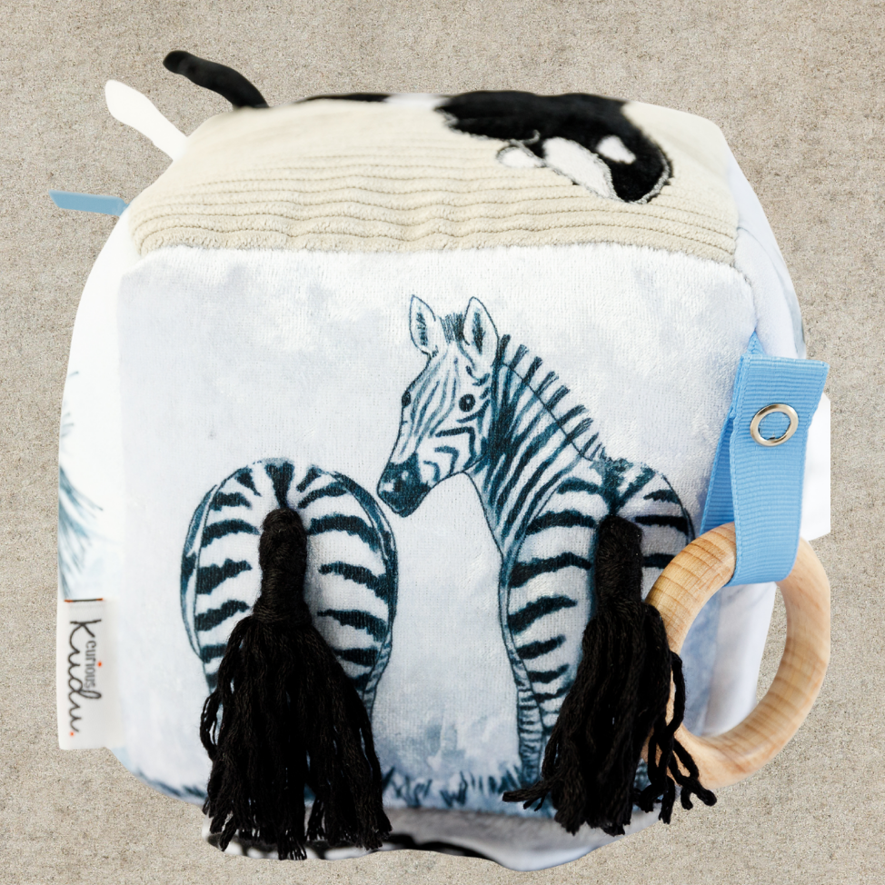 Curious Kudu Sensory Cube | Monochrome
