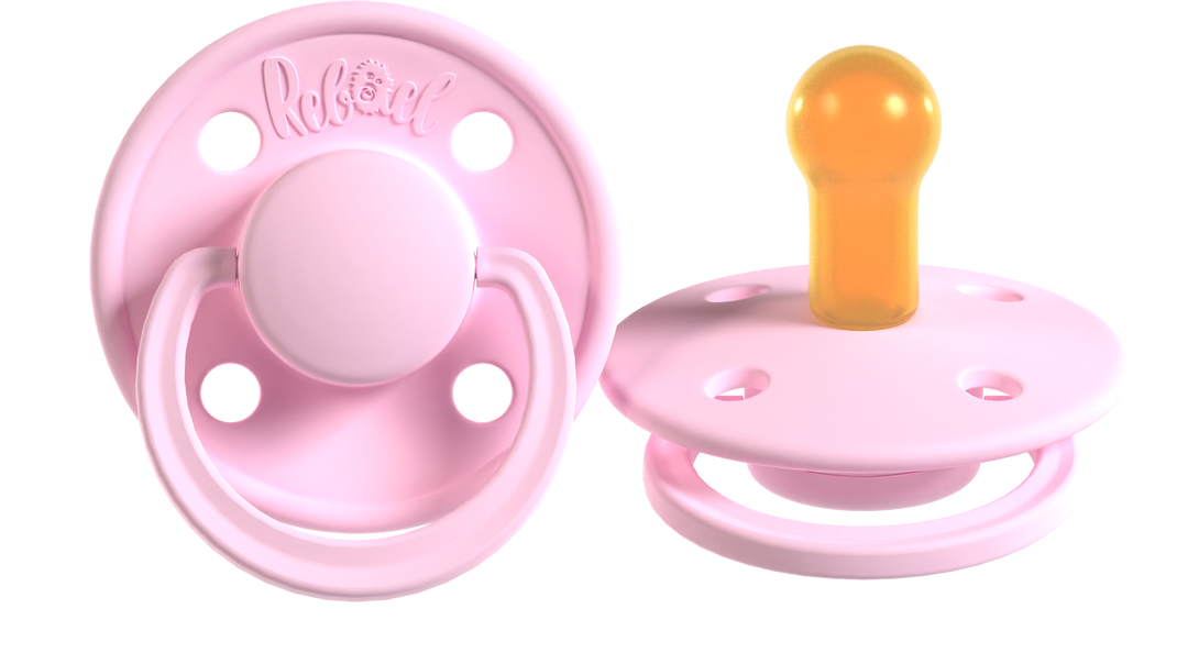 Rebael Mono Collection | Sweet Pink &amp; Champagne Pacifier Set