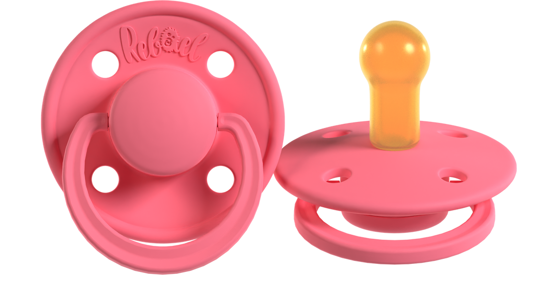 Rebael Mono Collection | Sweet Pink &amp; Salmon Pacifier Set