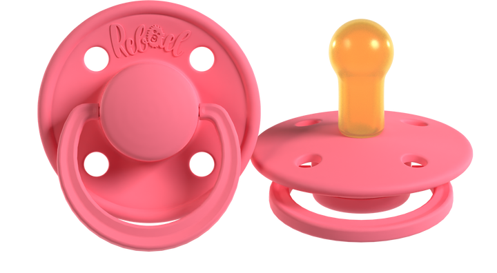 Rebael Mono Collection | Sweet Pink &amp; Salmon Pacifier Set
