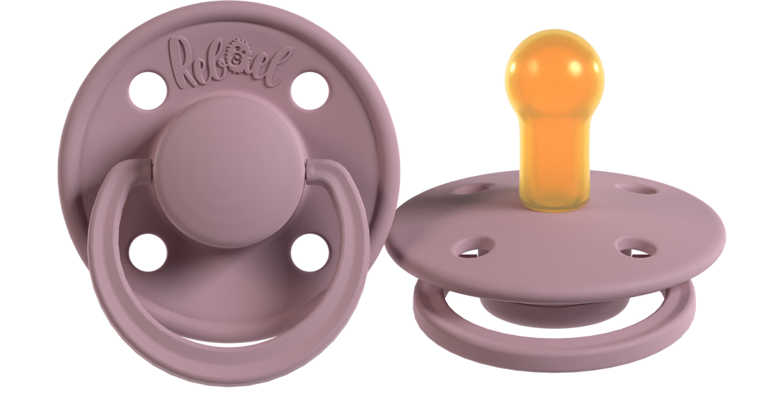 Rebael Mono Collection | Plum &amp; Champagne Pacifier Set