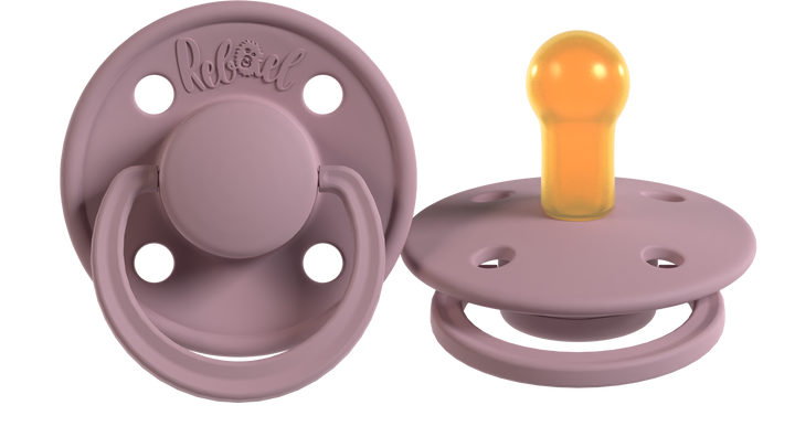 Rebael Mono Collection | Plum &amp; Champagne Pacifier Set