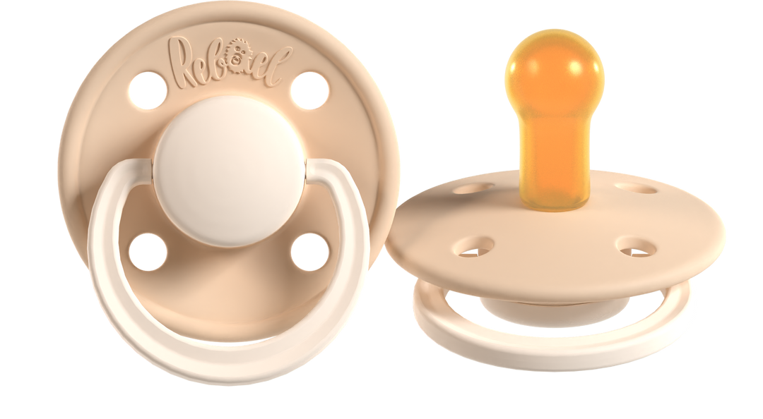 Rebael Fashion Collection | Dusty Pearly Mouse &amp; Frosty Pearly Lion - Pacifier Set