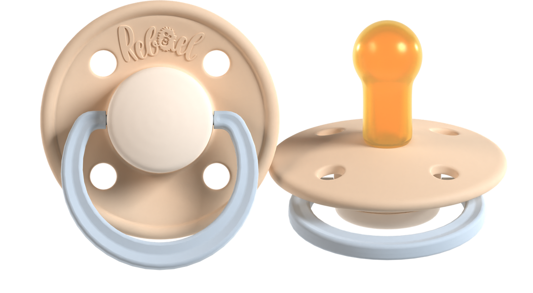Rebael Fashion Collection | Cold Pearly Lion &amp; Dusty Pearly Elephant - Pacifier Set