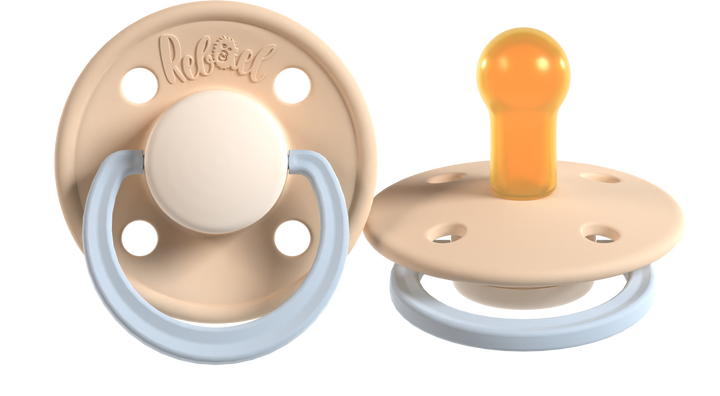Rebael Fashion Collection | Cold Pearly Lion &amp; Dusty Pearly Elephant - Pacifier Set