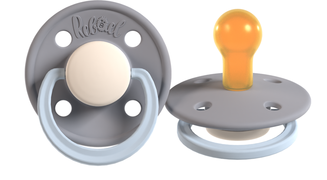 Rebael Fashion Collection | Pearly Elephant &amp; Cold White Pacifier Set