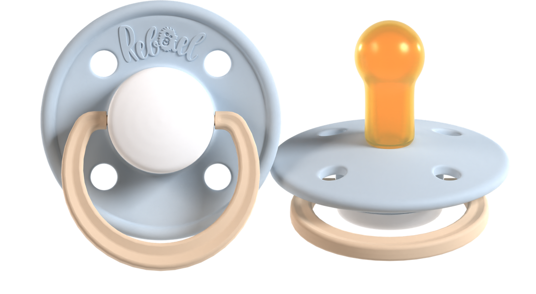 Rebael Fashion Collection | Cold Pearly Lion &amp; Dusty Pearly Elephant - Pacifier Set