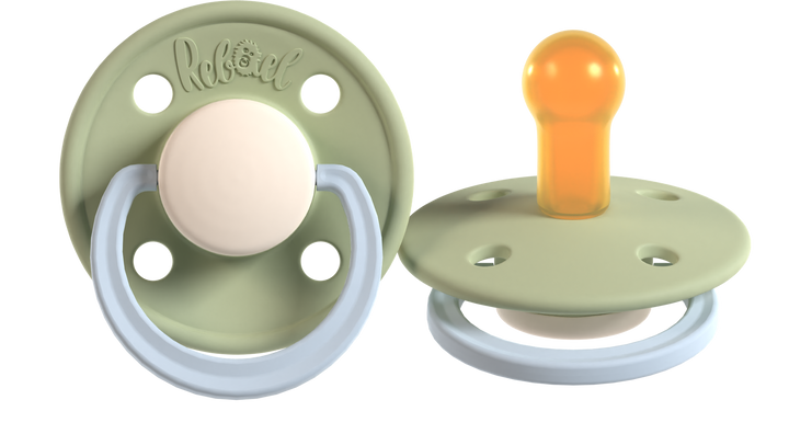Rebael Fashion Collection | Cold Pearly Dolphin &amp; Cloudy Pearly Elephant Pacifier Set