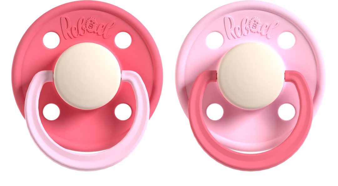 Rebael Fashion Collection | Hot Pearly Flamingo &amp; Rising Pearly Lobster Pacifier Set