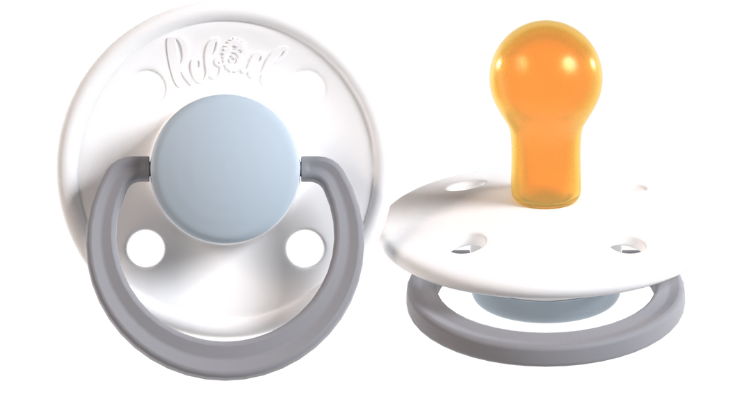 Rebael Fashion Collection | Cold White Pony &amp; Snowy Sky Pony Pacifier Set
