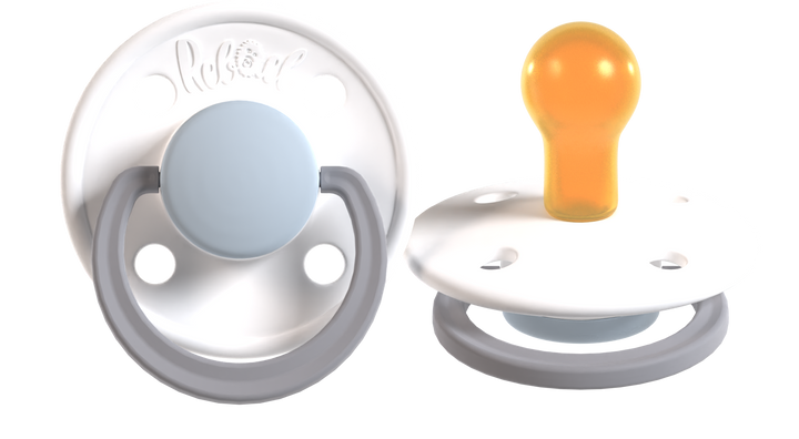 Rebael Fashion Collection | Cold White Pony &amp; Snowy Sky Pony Pacifier Set