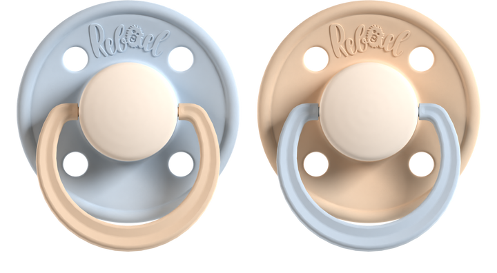 Rebael Fashion Collection | Cold Pearly Lion &amp; Dusty Pearly Elephant - Pacifier Set