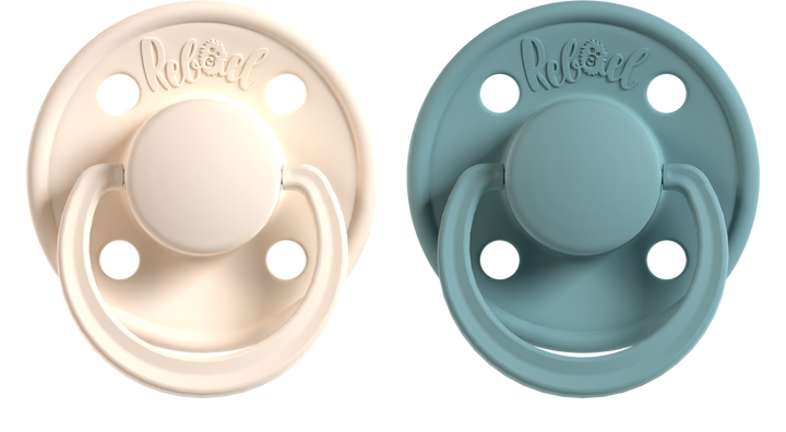 Rebael Mono Collection | Champagne &amp;  Powder Pacifier Set
