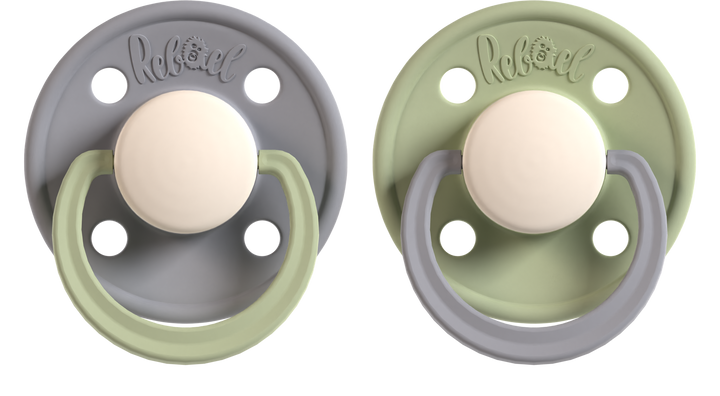 Rebael Fashion Collection | Stormy Pearly Dolphin &amp; Cloudy Pearly Pony Pacifier Set