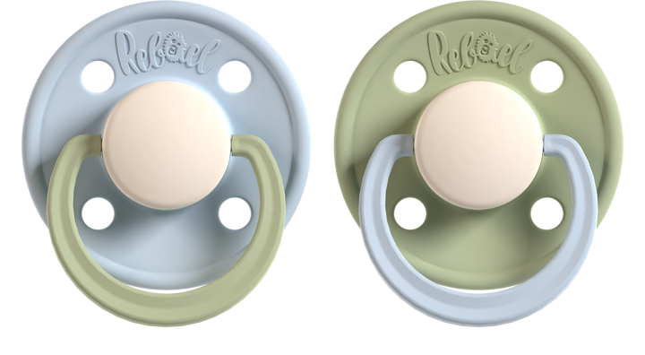 Rebael Fashion Collection | Cold Pearly Dolphin &amp; Cloudy Pearly Elephant Pacifier Set