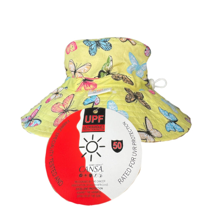 Moosel Bucket Hat Butterflies Yellow