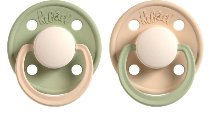 Rebael Fashion Collection | Cloudy Pearly Lion &amp; Dusty Pearly Dolphin Pacifier Set